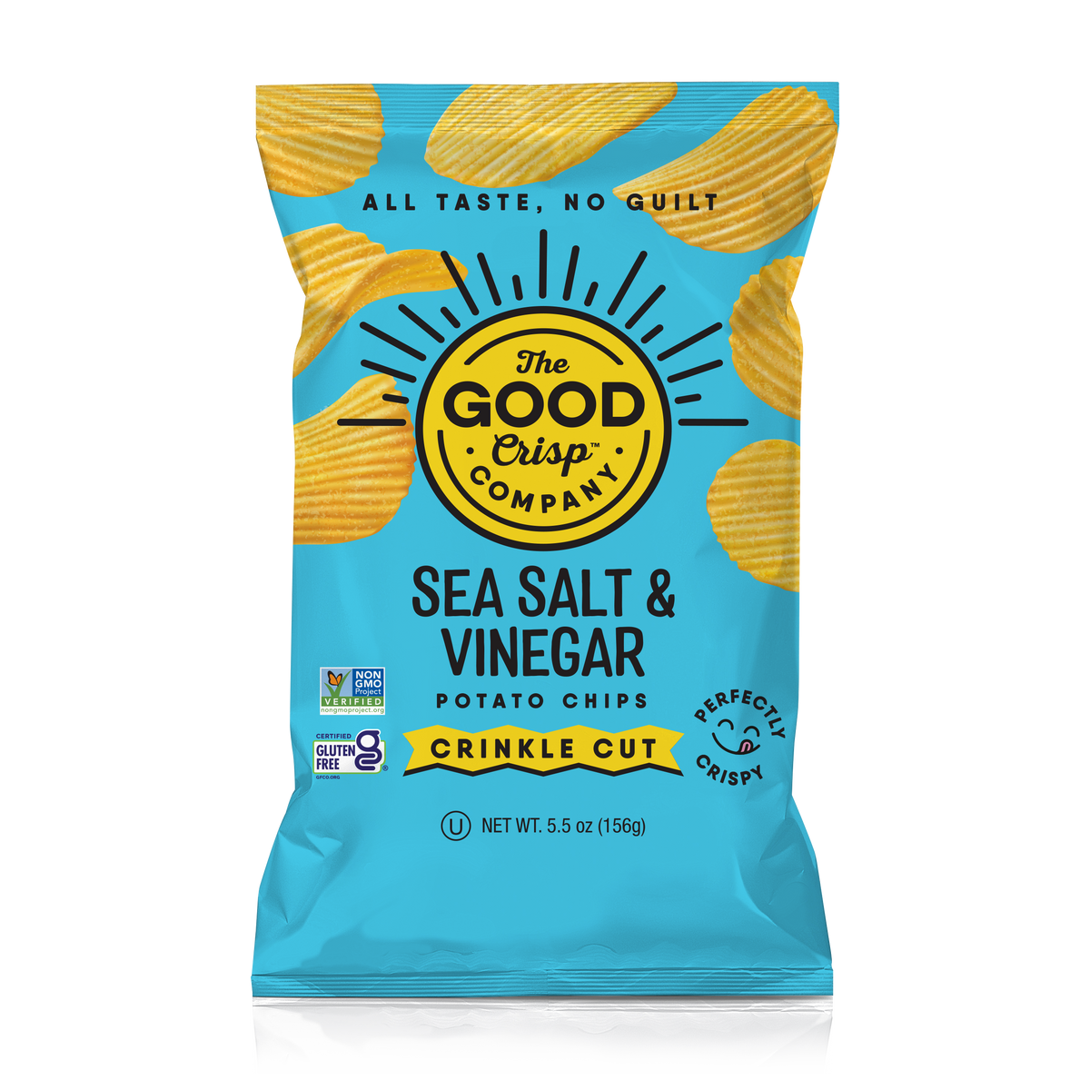 Sea Salt And Vinegar Crinkle Cut Potato Chips The Good Crisp Company